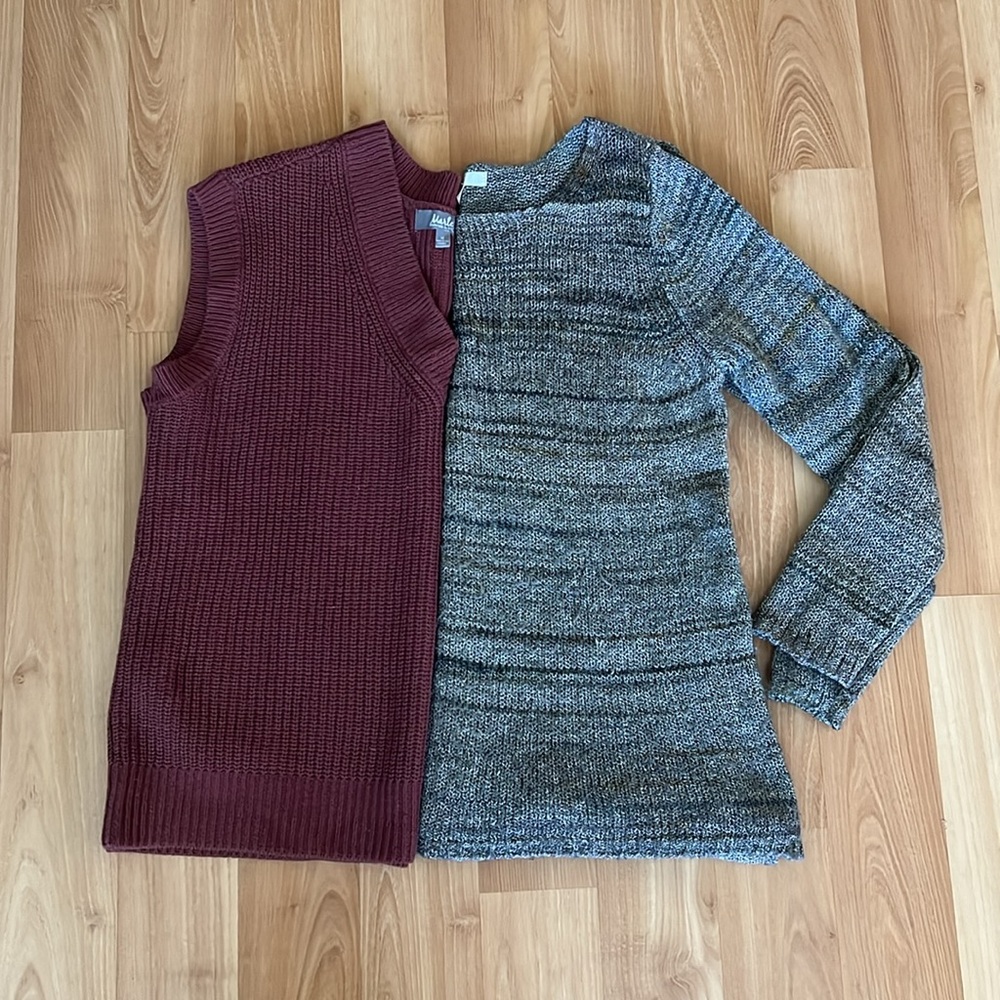 Marled Knitted Vest and Sweater